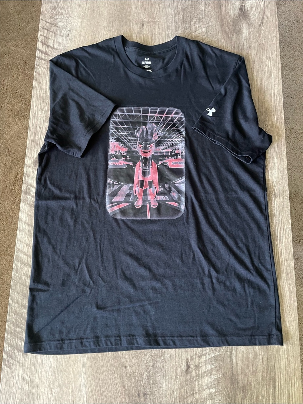 Under Armour Black Short Sleeve Graphic Crew Tee with Red Accents